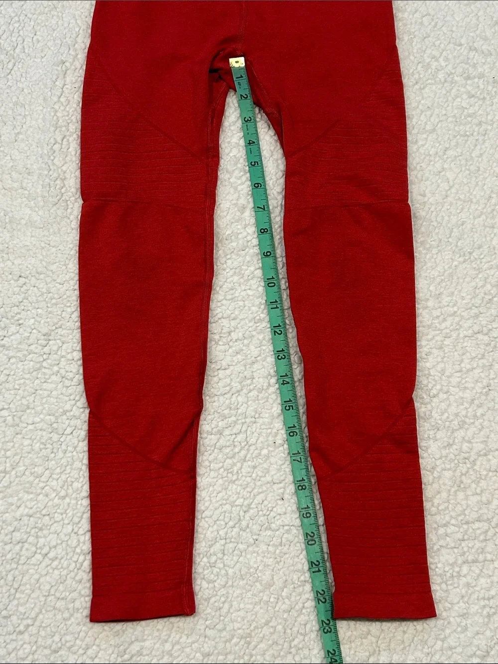 Alphalete Leggings size Small Red Orange Ribbed Detail